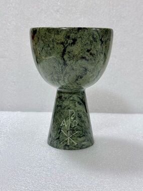 Vintage Green Marble Chalice